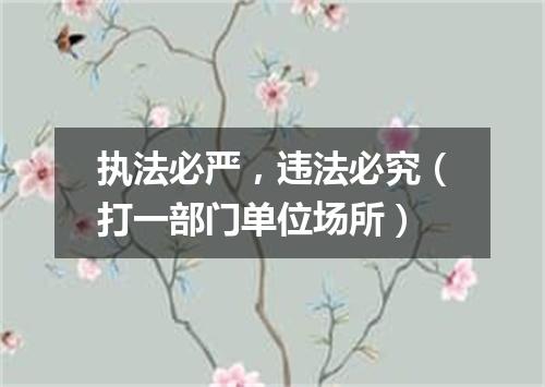 执法必严，违法必究（打一部门单位场所）
