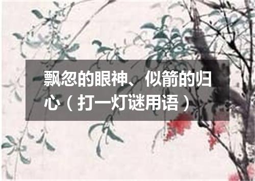 飘忽的眼神、似箭的归心（打一灯谜用语）