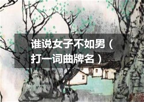 谁说女子不如男（打一词曲牌名）