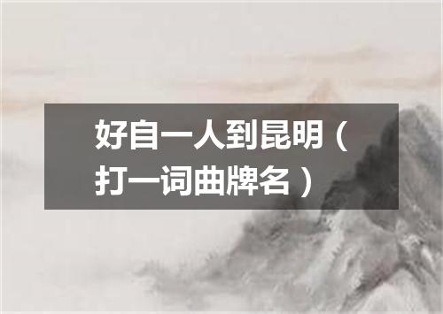 好自一人到昆明（打一词曲牌名）