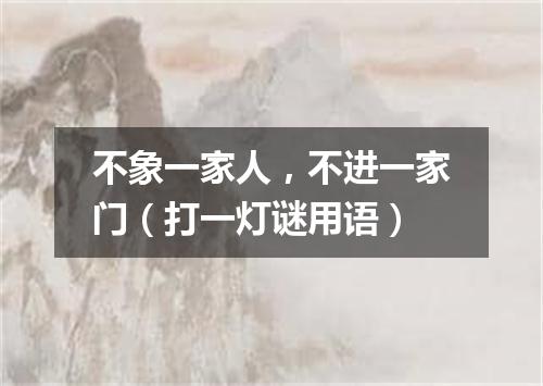 不象一家人，不进一家门（打一灯谜用语）