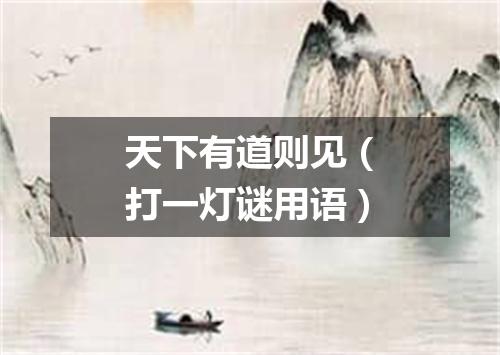 天下有道则见（打一灯谜用语）