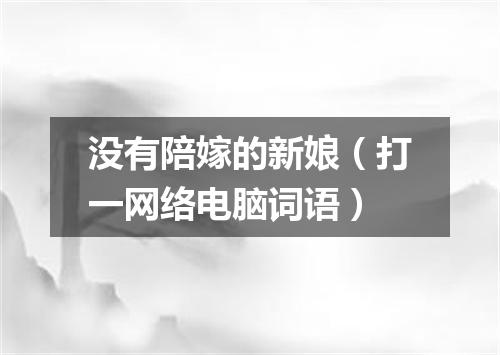 没有陪嫁的新娘（打一网络电脑词语）