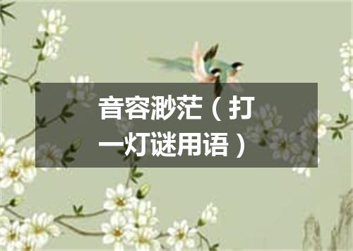 音容渺茫（打一灯谜用语）