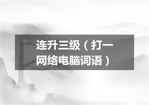 连升三级（打一网络电脑词语）