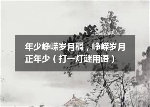 年少峥嵘岁月稠，峥嵘岁月正年少（打一灯谜用语）