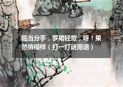 临当分手，罗裙轻宽，呀！果然俏模样（打一灯谜用语）