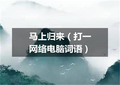 马上归来（打一网络电脑词语）