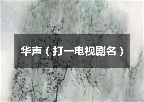 华声（打一电视剧名）