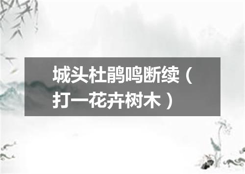 城头杜鹃鸣断续（打一花卉树木）