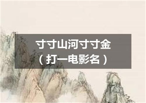 寸寸山河寸寸金（打一电影名）