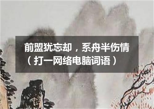 前盟犹忘却，系舟半伤情（打一网络电脑词语）