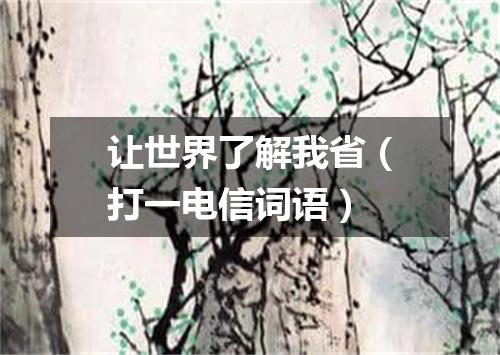 让世界了解我省（打一电信词语）