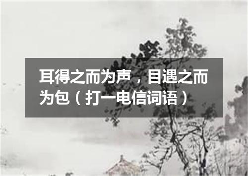 耳得之而为声，目遇之而为包（打一电信词语）