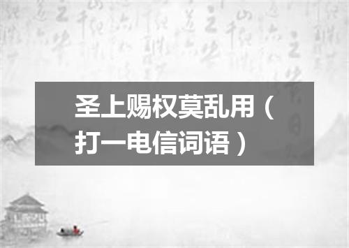 圣上赐权莫乱用（打一电信词语）