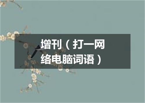 增刊（打一网络电脑词语）