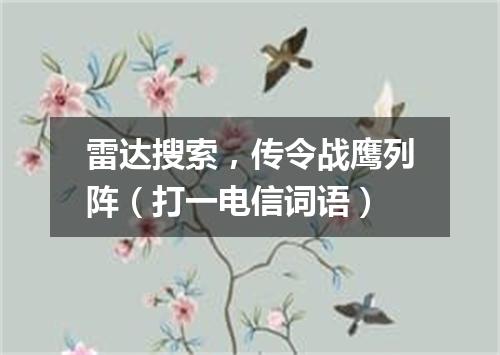 雷达搜索，传令战鹰列阵（打一电信词语）