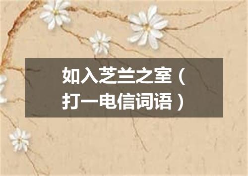 如入芝兰之室（打一电信词语）