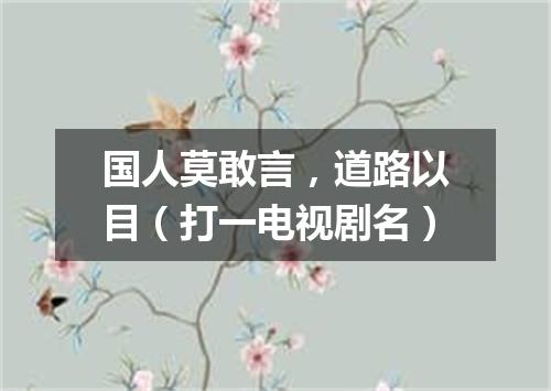 国人莫敢言，道路以目（打一电视剧名）