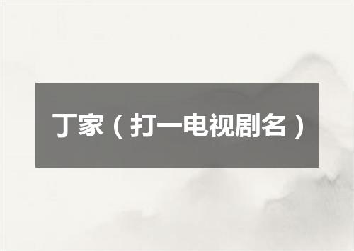 丁家（打一电视剧名）