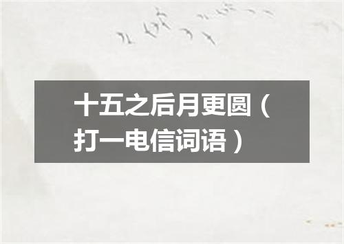 十五之后月更圆（打一电信词语）