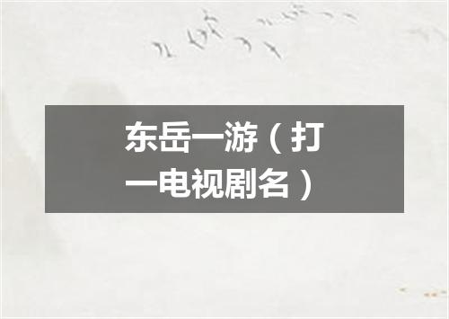 东岳一游（打一电视剧名）