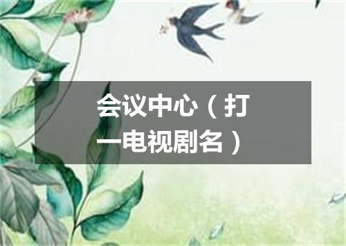 会议中心（打一电视剧名）