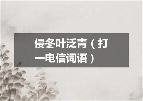 侵冬叶泛青（打一电信词语）