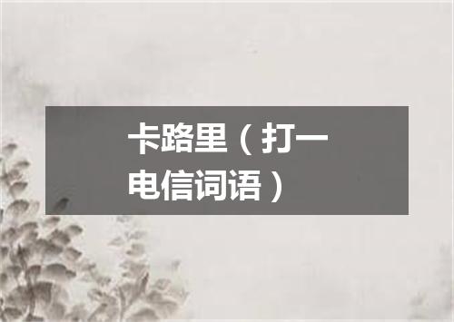 卡路里（打一电信词语）