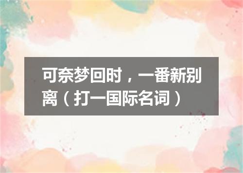 可奈梦回时，一番新别离（打一国际名词）