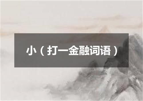 小（打一金融词语）