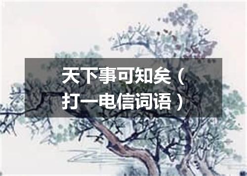 天下事可知矣（打一电信词语）
