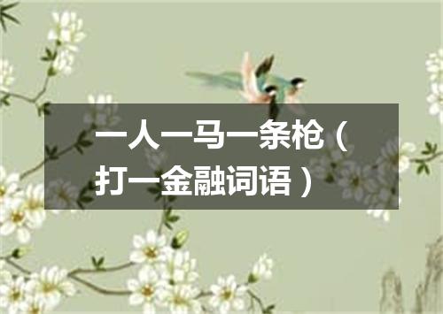 一人一马一条枪（打一金融词语）