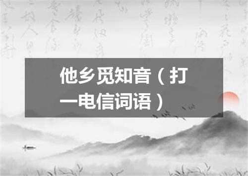 他乡觅知音（打一电信词语）