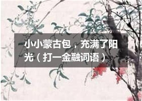 小小蒙古包，充满了阳光（打一金融词语）