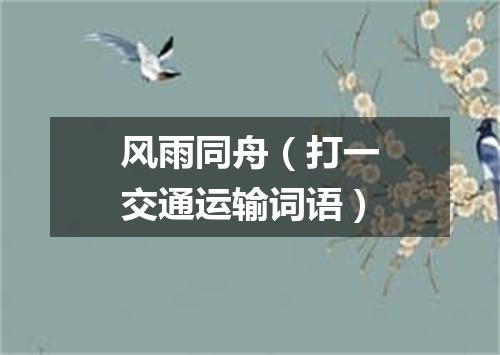 风雨同舟（打一交通运输词语）