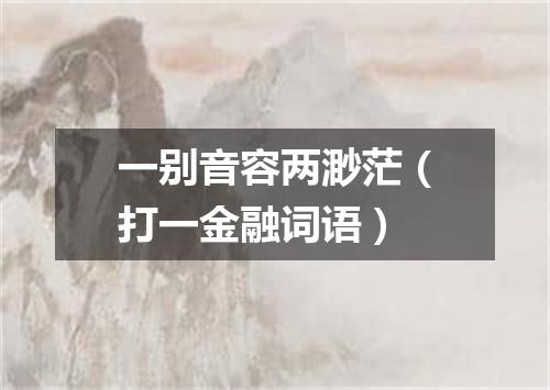 一别音容两渺茫（打一金融词语）