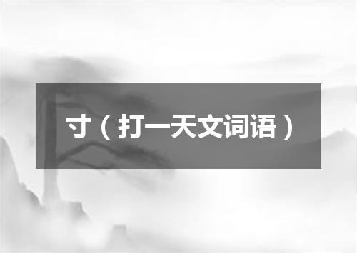寸（打一天文词语）