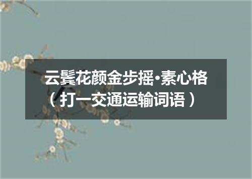 云鬓花颜金步摇·素心格（打一交通运输词语）