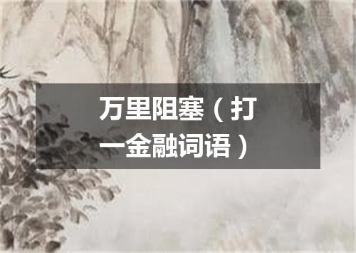 万里阻塞（打一金融词语）