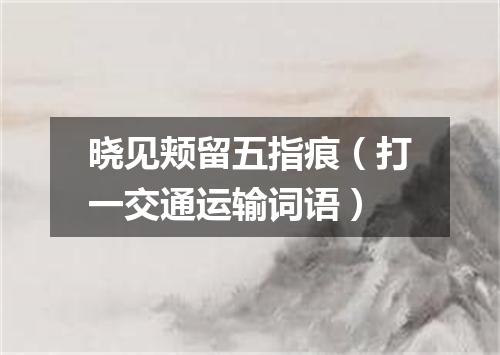晓见颊留五指痕（打一交通运输词语）
