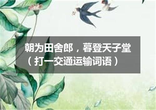 朝为田舍郎，暮登天子堂（打一交通运输词语）