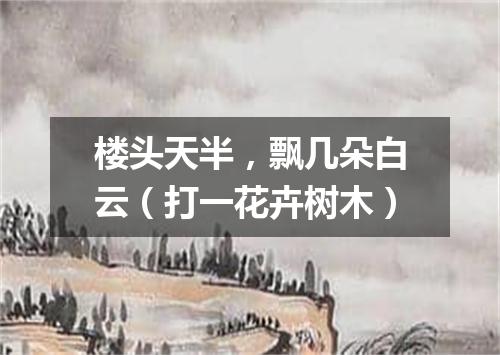 楼头天半，飘几朵白云（打一花卉树木）