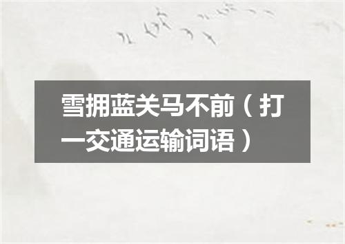 雪拥蓝关马不前（打一交通运输词语）