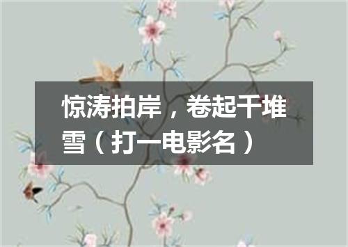 惊涛拍岸，卷起千堆雪（打一电影名）