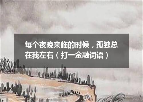 每个夜晚来临的时候，孤独总在我左右（打一金融词语）