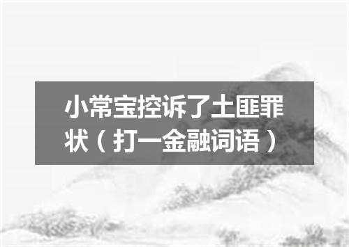 小常宝控诉了土匪罪状（打一金融词语）