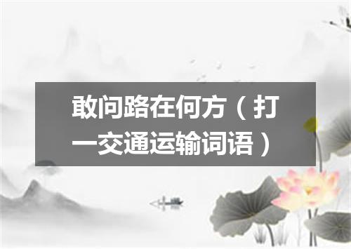 敢问路在何方（打一交通运输词语）