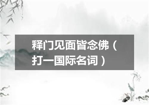 释门见面皆念佛（打一国际名词）
