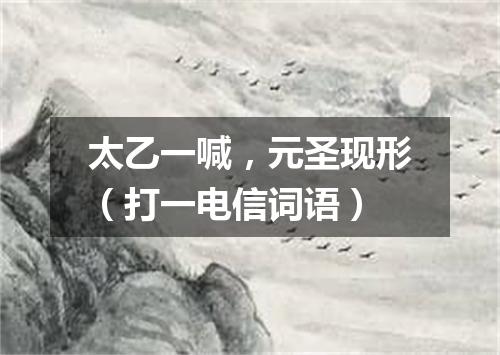 太乙一喊，元圣现形（打一电信词语）